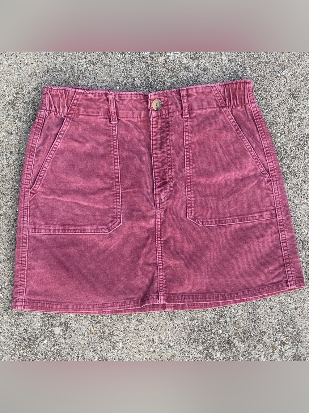 American Eagle Mauve Pink Super Stretch Corduroy Utility Mini Skirt Size 8